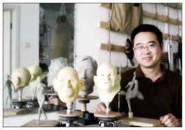 魏君丽雕像艺术主播照片
