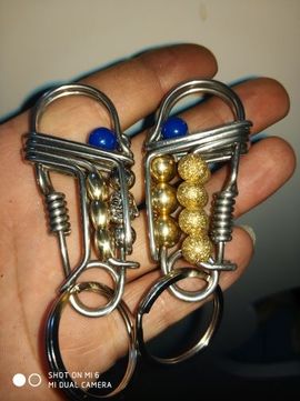 手工不锈钢钥匙扣主播照片