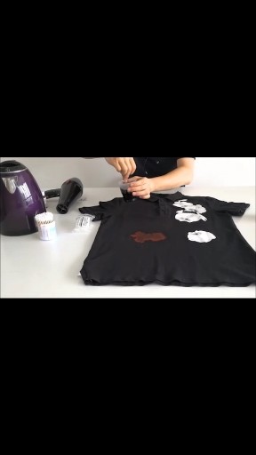 烧伤衣服，局部染色