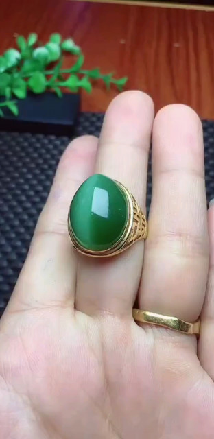 18K金碧玉猫眼戒指