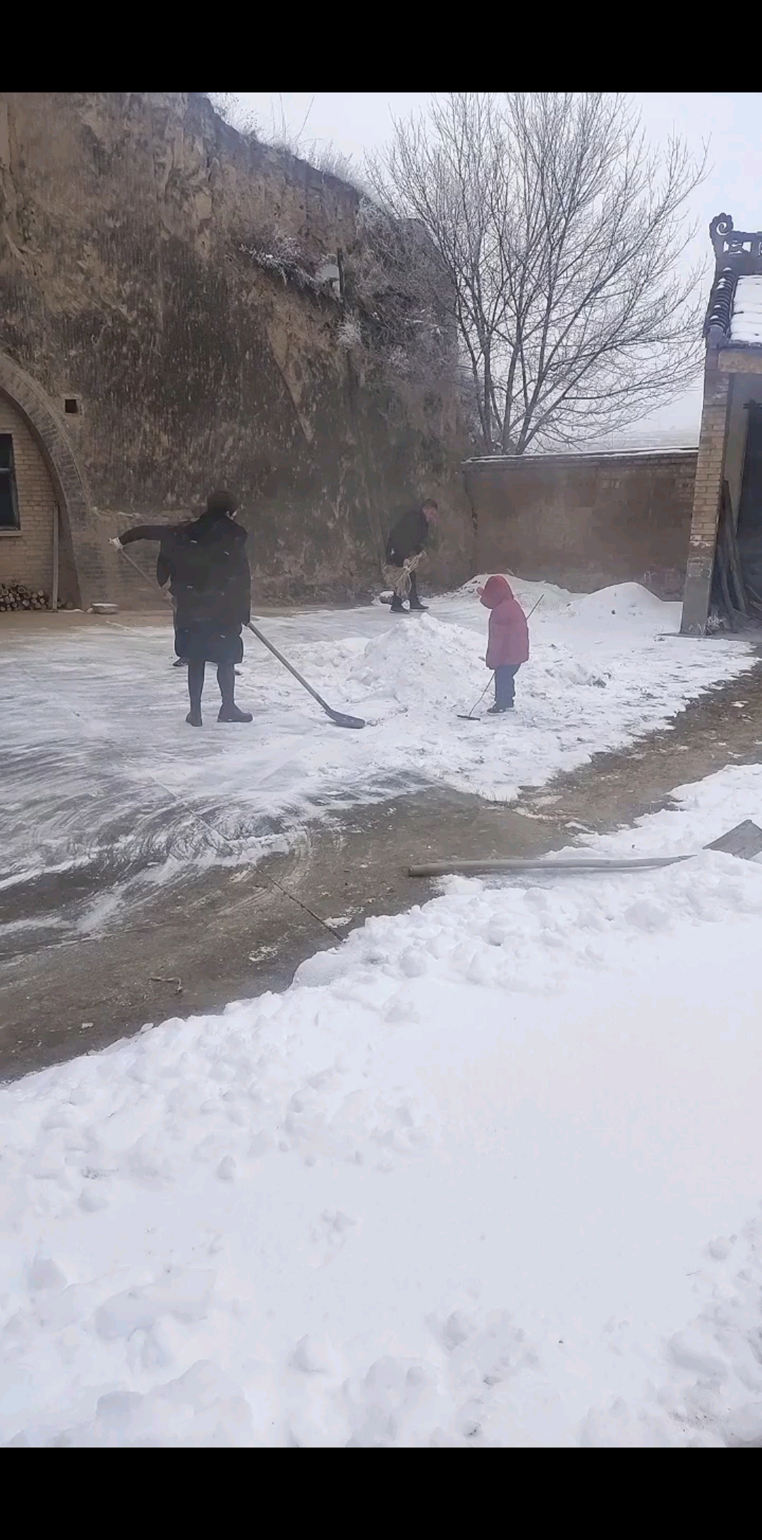 回忆童年扫雪的场景🐥🐥🐣