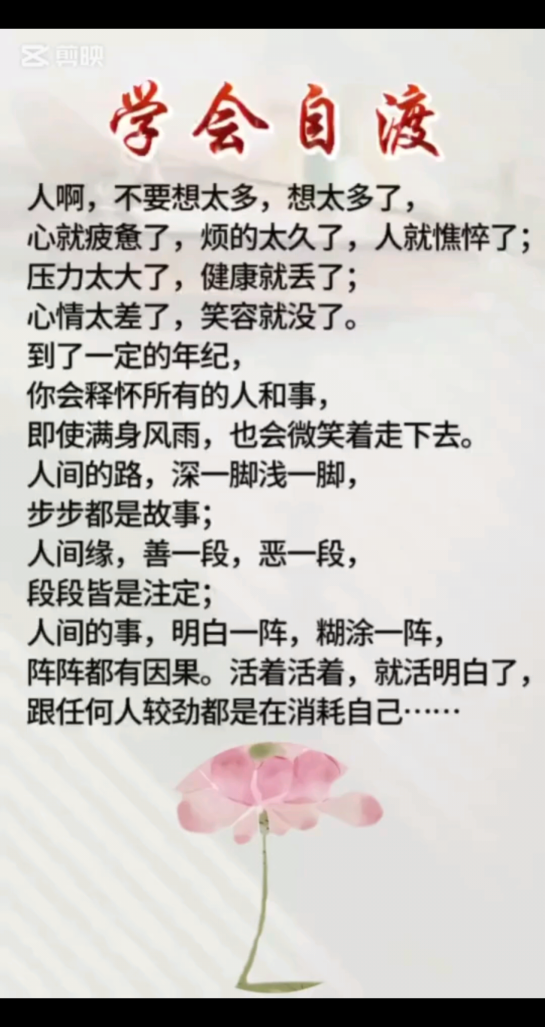 学会善待自己一半清醒