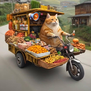 猫师傅开车带果子回家