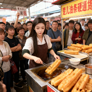祖母退网炸油条
