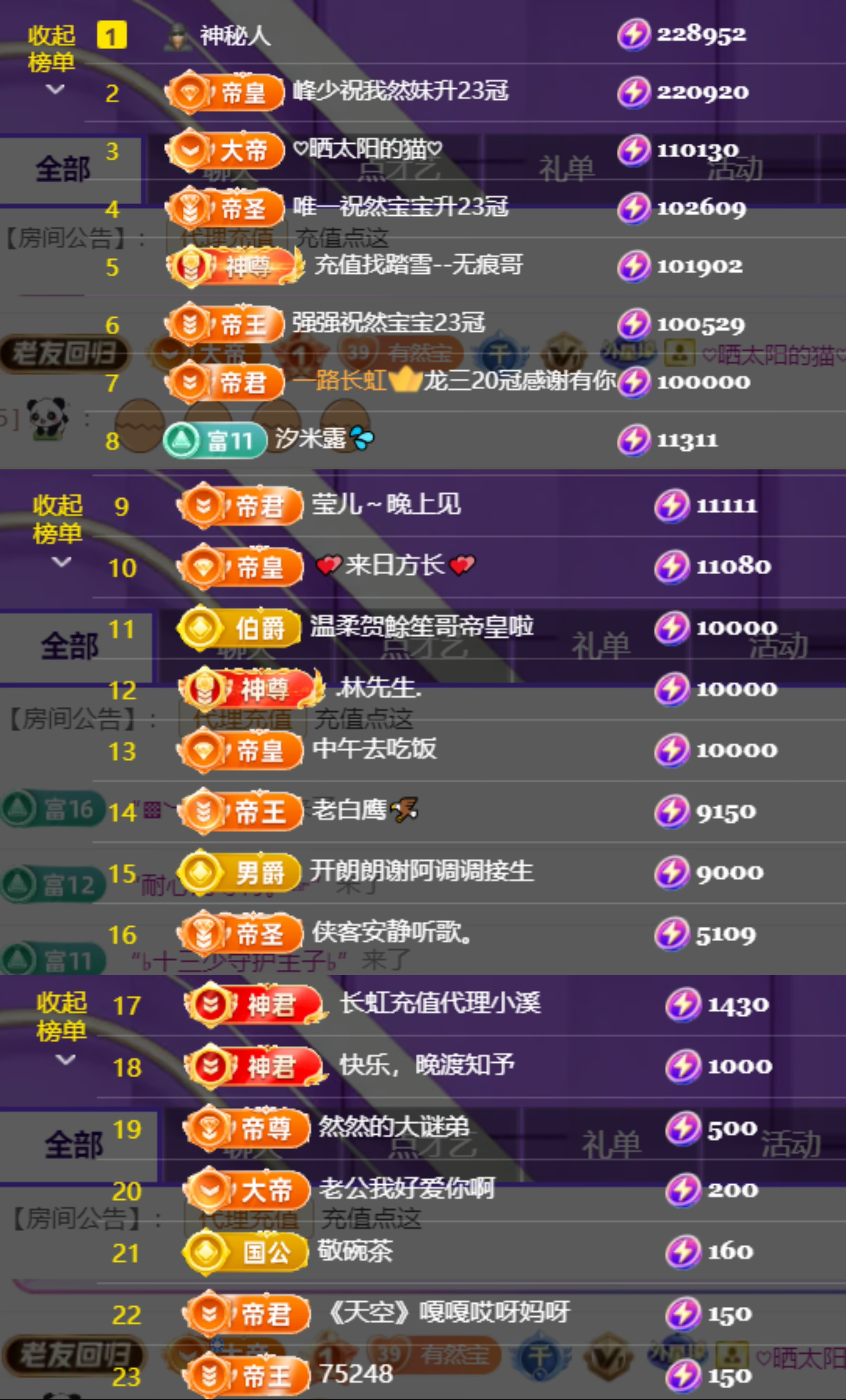 然然23冠感谢有你的主播照片