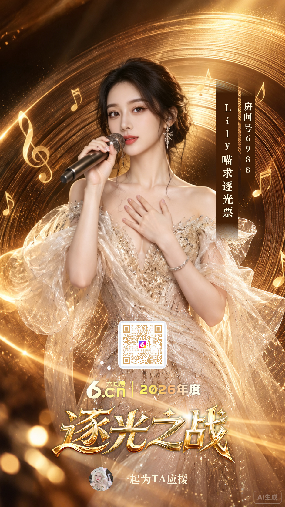 Lily喵求逐光票主播图片