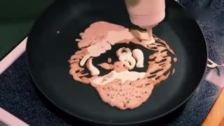 煎饼作画神奇的大猩猩