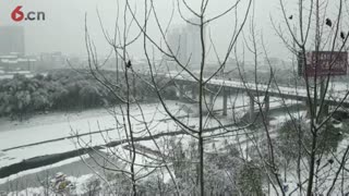 麻阳县罕见的雪景临境风光 20181230