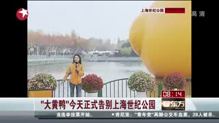 “大黄鸭”今天正式告别上海世纪公园