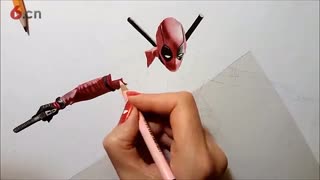 给跪了！超强3D彩铅画 - 死侍